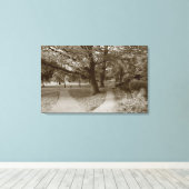 Herbst im Park - Sepia Toned BW Leinwanddruck (Insitu (Holzboden))