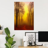 Herbst im Wald | AI Art Poster (Heimbüro)