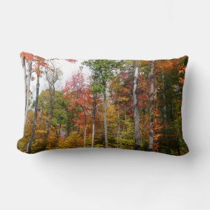 Herbst im Wald Farbige Herbstfotografie Lendenkissen
