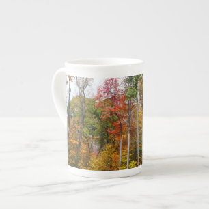 Herbst im Wald Farbige Herbstfotografie Porzellantasse