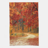Herbst im Wald Geschirrtuch (Vertikal)