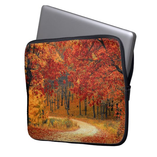 Herbst im Wald Laptopschutzhülle (Vorderseite Links)