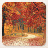 Herbst im Wald Rechteckiger Pappuntersetzer (Vorderseite)