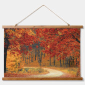 Herbst im Wald Wandteppich Mit Holzrahmen (Vorderseite)