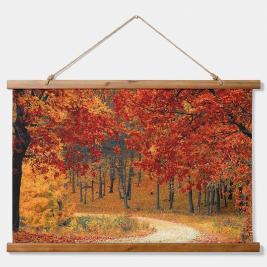 Herbst im Wald Wandteppich Mit Holzrahmen (Vorderseite 2)