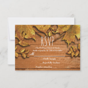 Herbst-Imitat Goldblatt Kunst Elegante Herbst RSVP Karte