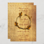 Herbst-Imitate Goldleaf & Stick-Wraath-Hochzeit Einladung (Vorne/Hinten)
