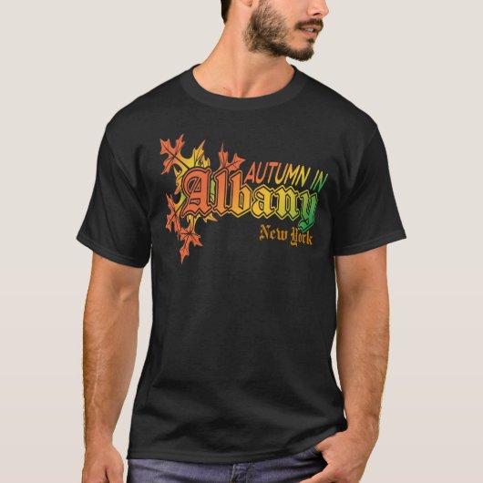 Herbst in Albany New York mit Herbstlauben T-Shirt (Vorderseite)
