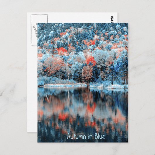 Herbst in Blue Postcard Postkarte (Vorne/Hinten)