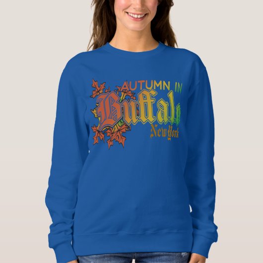 Herbst in Buffalo New York mit Herbstlauben Sweatshirt (Vorderseite)