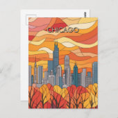 Herbst in Chicago Illinois TRavel Postkarte (Vorne/Hinten)