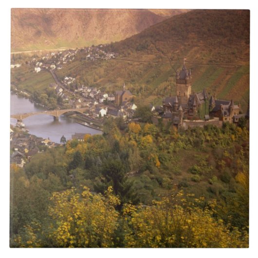 Herbst in Cochem, Rheinland Pfalz, Deutschland Fliese (Vorderseite)