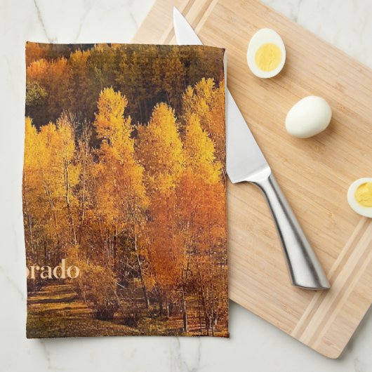 Herbst in Colorado Geschirrtuch (Viertel Falte)