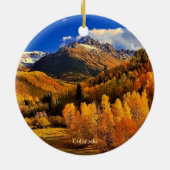 Herbst in Colorado Keramik Ornament (Hinten)