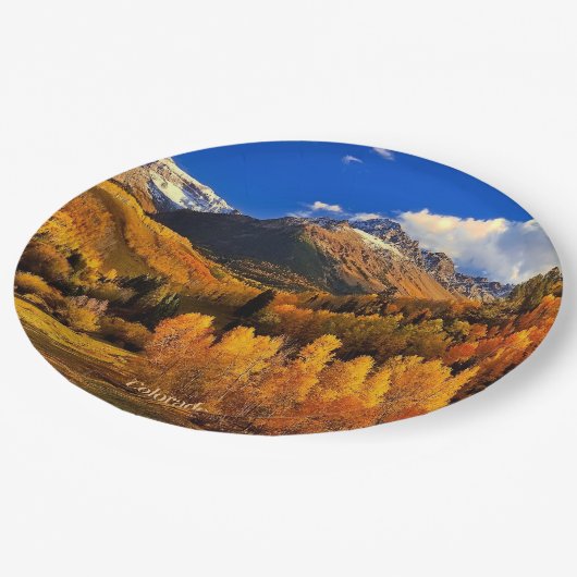 Herbst in Colorado Pappteller (Schrägansicht)