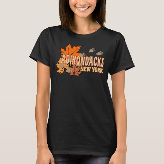 Herbst in den Adirondacks mit Herbstlauben Bear Tr T-Shirt (Vorderseite)