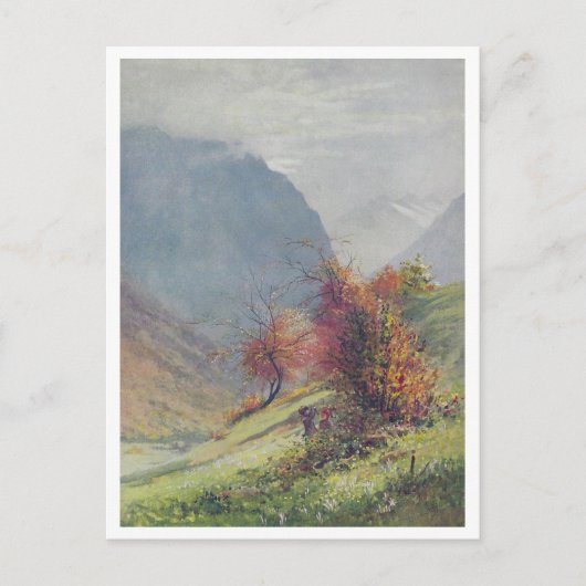 Herbst in den Alpen Malerei Postkarte (Vorderseite)
