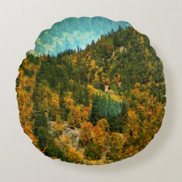 Herbst in den Bergen...... Rundes Kissen