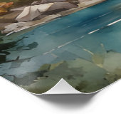 Herbst in den Bergen Wasserfarbenposter Poster (Ecke)