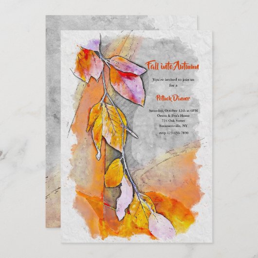 Herbst in den Herbst Einladung (Vorne/Hinten)
