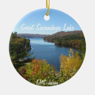 Herbst in der Adirondacks-Verzierung Keramikornament