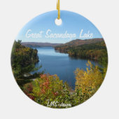 Herbst in der Adirondacks-Verzierung Keramikornament (Hinten)