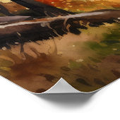 Herbst in der Kleinstadt Vermont Landschaft Wasser Poster (Ecke)