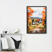 Herbst in der Kleinstadt Vermont Landschaft Wasser Poster