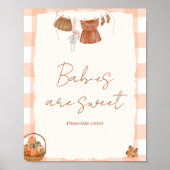 Herbst in der Liebe Babys sind Baby-Dusche-Zeichen Poster (Vorne)