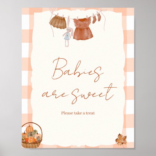 Herbst in der Liebe Babys sind Baby-Dusche-Zeichen Poster (Vorne)