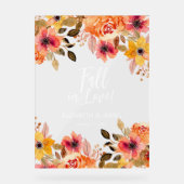 Herbst in der Liebe Blumenhochzeit Willkommen Acrylschild (Vorderseite)