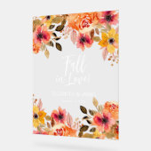 Herbst in der Liebe Blumenhochzeit Willkommen Acrylschild (Winkel)