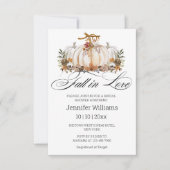 Herbst in der Liebe, Blumenkürbis Brautparty Einladung (Vorderseite)