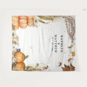 Herbst in der Liebe Botanische Kürbiskulisse Wandteppich (Vorderseite (Horizontal))