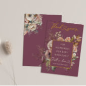 Herbst in der Liebe Burgundy Blumendusche Elegant Dankeskarte