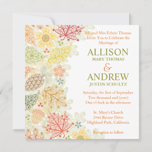 Herbst in der Liebe Einladung zur Hochzeit (Vorderseite)