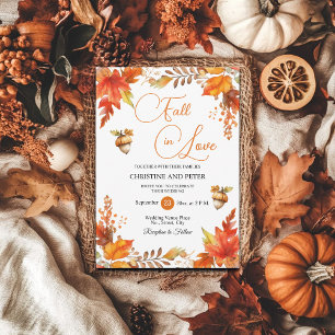 Herbst in der Liebe Elegante Boho Blumenhochzeit Einladung