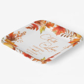 Herbst in der Liebe Elegante Boho Blumenhochzeit Pappteller (Gewinkelt)