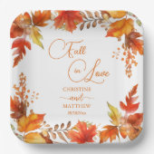 Herbst in der Liebe Elegante Boho Blumenhochzeit Pappteller (Vorderseite)
