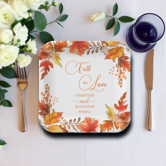 Herbst in der Liebe Elegante Boho Blumenhochzeit Pappteller