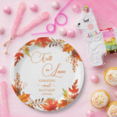 Herbst in der Liebe Elegante Boho Blumenhochzeit Pappteller (Party)