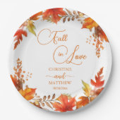 Herbst in der Liebe Elegante Boho Blumenhochzeit Pappteller (Vorderseite)