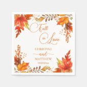 Herbst in der Liebe Elegante Boho Blumenhochzeit Serviette (Vorderseite)