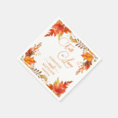Herbst in der Liebe Elegante Boho Blumenhochzeit Serviette (Ecke)