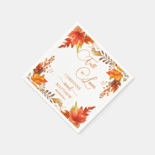 Herbst in der Liebe Elegante Boho Blumenhochzeit Serviette (Ecke)