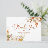 Herbst in der Liebe elegante Braut danke Karte (Stehend Vorderseite)