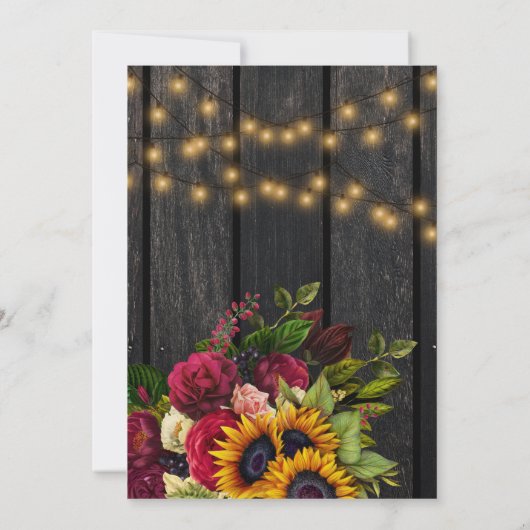 Herbst in der Liebe elegante rustikale Stallholz V Einladung (Rückseite)