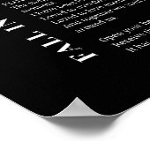 Herbst in der Liebe Gedicht-Wand-Kunstposter Poster (Ecke)