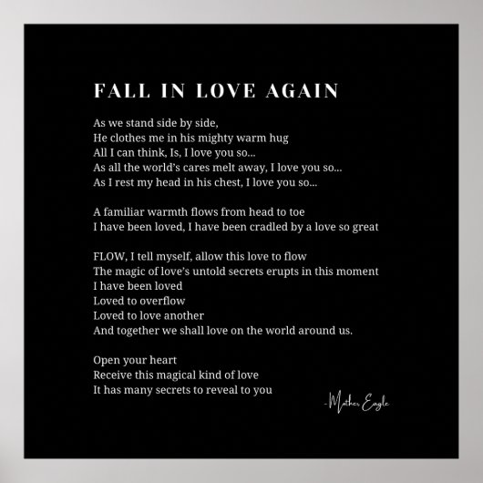 Herbst in der Liebe Gedicht-Wand-Kunstposter Poster (Vorne)