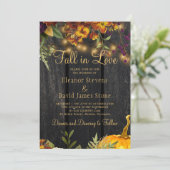 Herbst in der Liebe Herbst rustikale Blumenhochzei Einladung (Stehend Vorderseite)